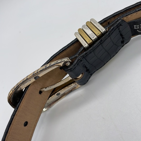 Brighton Leather Belt Sz M/L 32 brown Gold & Silver Buckle EUC - Picture 7 of 7